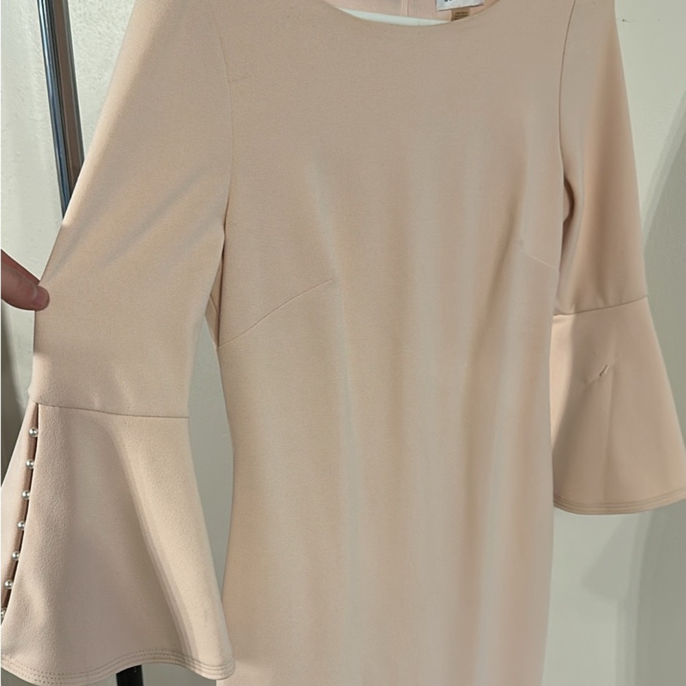 Calvin Klein Blush Cocktail Dress with Flared Sleeves